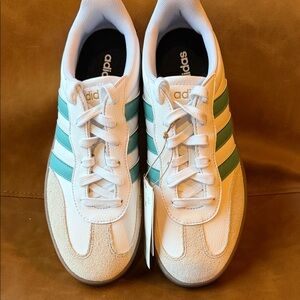 Adidas White and Teal Striped fashion sneaker. Women's. 7.5.